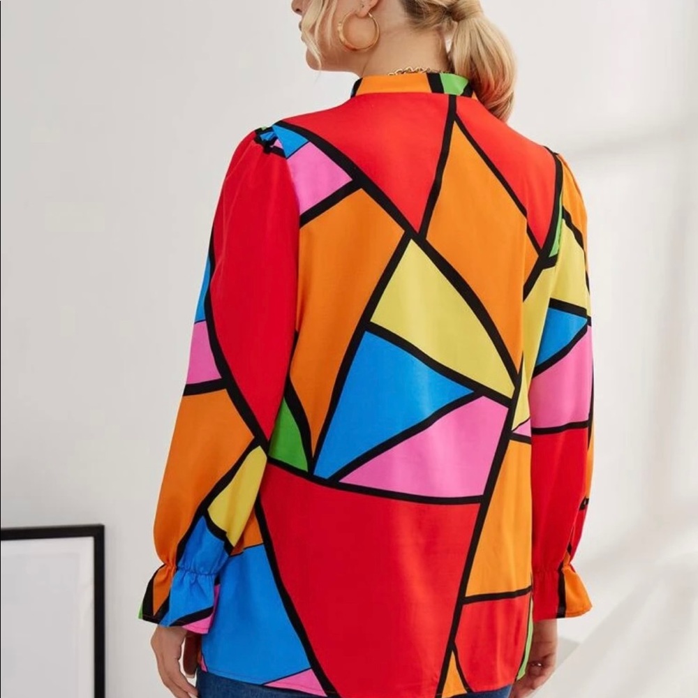 Colorful Geometric Women's Blouse